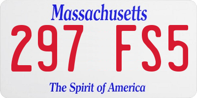MA license plate 297FS5