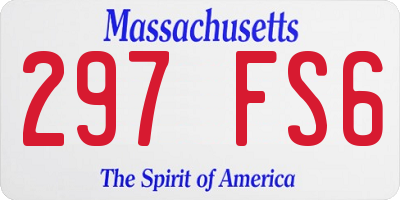 MA license plate 297FS6