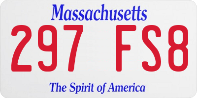 MA license plate 297FS8