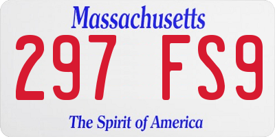MA license plate 297FS9