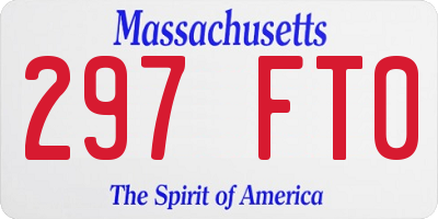 MA license plate 297FT0