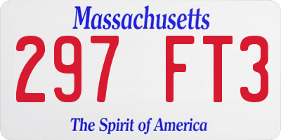 MA license plate 297FT3
