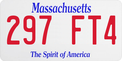 MA license plate 297FT4