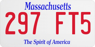 MA license plate 297FT5