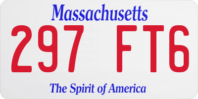 MA license plate 297FT6