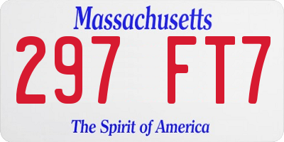 MA license plate 297FT7