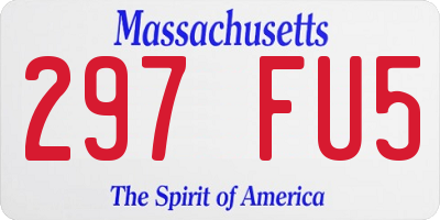 MA license plate 297FU5