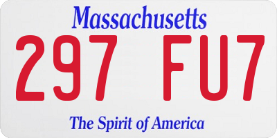 MA license plate 297FU7