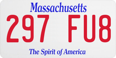 MA license plate 297FU8