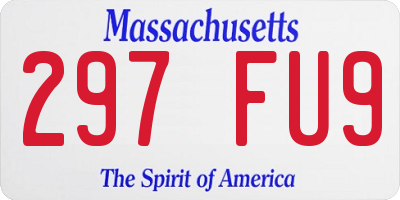MA license plate 297FU9