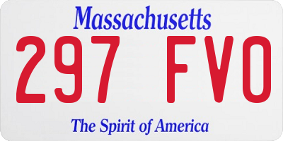 MA license plate 297FV0
