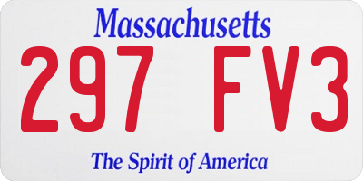 MA license plate 297FV3