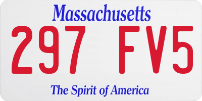 MA license plate 297FV5