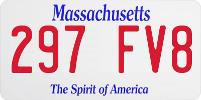 MA license plate 297FV8