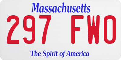 MA license plate 297FW0