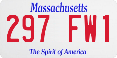 MA license plate 297FW1