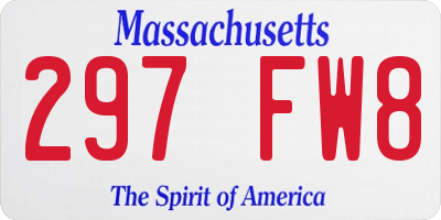 MA license plate 297FW8