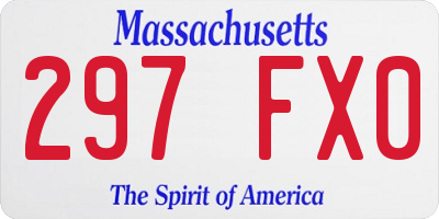 MA license plate 297FX0