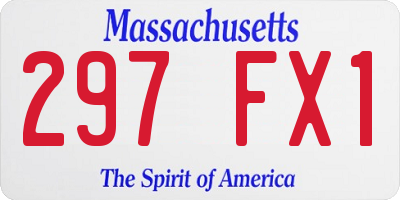 MA license plate 297FX1