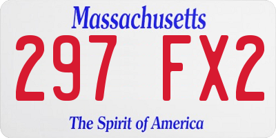 MA license plate 297FX2
