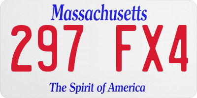 MA license plate 297FX4