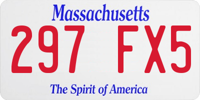 MA license plate 297FX5