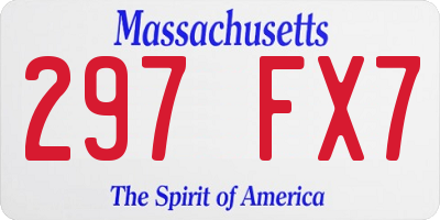 MA license plate 297FX7