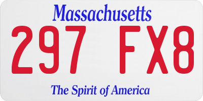 MA license plate 297FX8