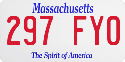 MA license plate 297FY0