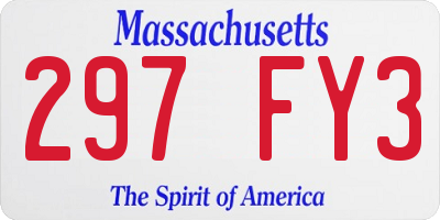 MA license plate 297FY3