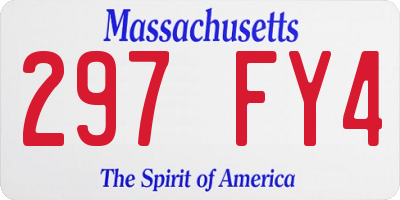 MA license plate 297FY4