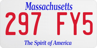 MA license plate 297FY5