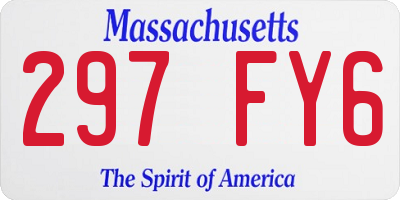 MA license plate 297FY6