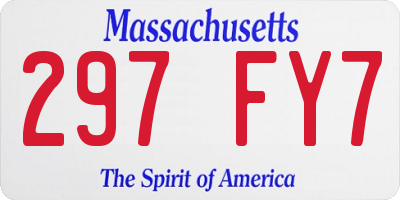 MA license plate 297FY7