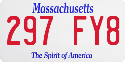MA license plate 297FY8