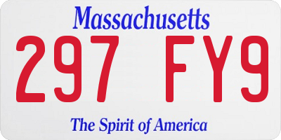 MA license plate 297FY9