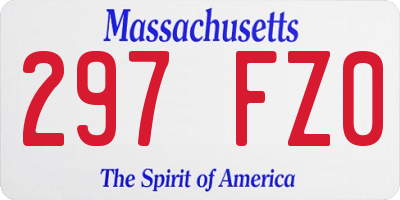 MA license plate 297FZ0