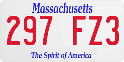 MA license plate 297FZ3