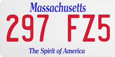 MA license plate 297FZ5