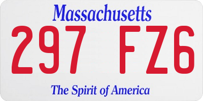MA license plate 297FZ6