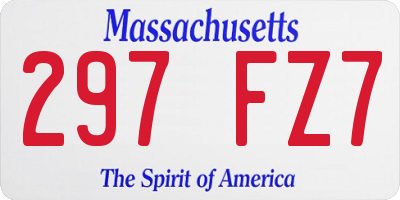 MA license plate 297FZ7