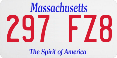 MA license plate 297FZ8