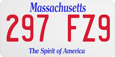 MA license plate 297FZ9