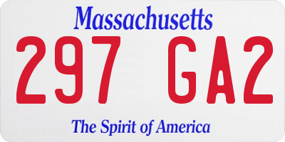 MA license plate 297GA2