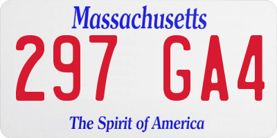 MA license plate 297GA4