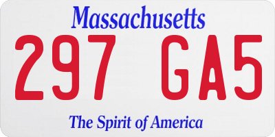 MA license plate 297GA5