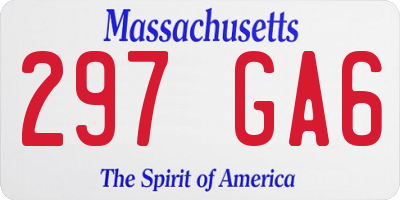 MA license plate 297GA6