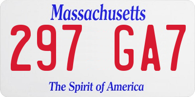 MA license plate 297GA7