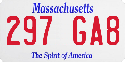 MA license plate 297GA8