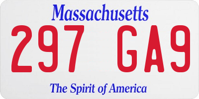 MA license plate 297GA9
